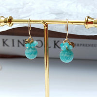 Bansa - Boucles d'Oreilles Or et Amazonite