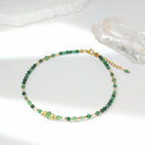 Morika - Chaîne de Cheville Jade d'Afrique et Perle d'Eau Douce