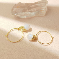 Bawi - Boucles d'Oreilles Or et Pierre de Lune