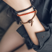 Som - Bracelet/Collier Cuivre, Bois d'Ébène et Perles Dzi Sacrée