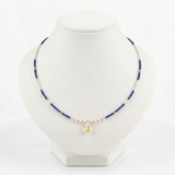 Aoizora - Collier Or, Aigue-Marine, Lapis Lazuli et Cristal
