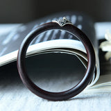 Aroon - Bracelet Jonc Argent et Bois de Santal