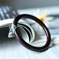 Aroon - Bracelet Jonc Argent et Bois de Santal