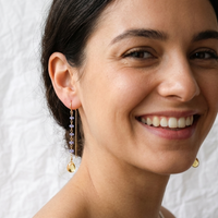 Nimbu - Boucles d'Oreilles Or, Tanzanite et Citrine