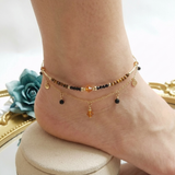 Omi - Chaîne de Cheville Spinelle et Œil de Tigre