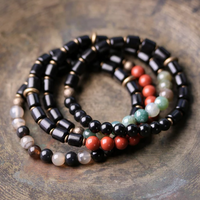 Taru - Bracelet Cuivre, Bois d'Ébène et Pierres Naturelles