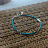 Taizo - zilver en turquoise armband