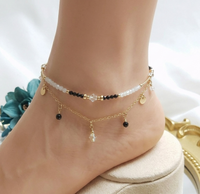 Selena - Chaîne de Cheville Spinelle et Pierre de Lune