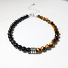 Dato - Bracelet Argent, Œil de Tigre et Obsidienne