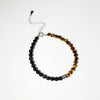 Dato - Bracelet Argent, Œil de Tigre et Obsidienne