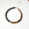 Dato - Bracelet Argent, Œil de Tigre et Obsidienne