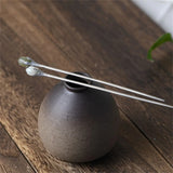 Pique à Cheveux Bourgeons de Fleur - Argent et Jade