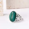 Manoune - Bague Argent et Malachite