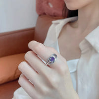 Neelam - Bague Argent, Améthyste et Marcassite