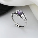 Neelam - Bague Argent, Améthyste et Marcassite