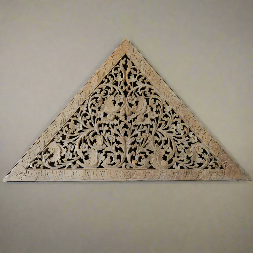 Panneau Mural Africain Ancien - Tissé Rotin - Motif Géométrique - 19 Pouces - Bénin