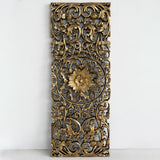 Panneau Mural Rectangle Lotus d'Or Précieux - 120 cm