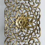 Panneau Mural Rectangle Lotus d'Or - 120 cm