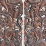 Set 2 Panneaux Muraux Anges Gardiens Thailandais Authentiques - 120 cm