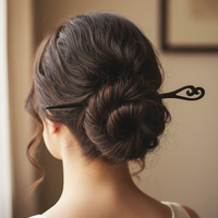 Pique à Cheveux Nuage - Bois d'Ebène