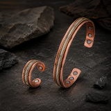 Sui - Bracelet Jonc et Bague Cuivre Magnétiques