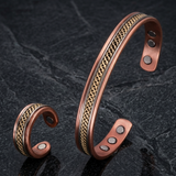 Sui - Bracelet Jonc et Bague Cuivre Magnétiques