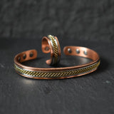 Sui - Bracelet Jonc et Bague Cuivre Magnétiques