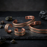 Sui - Bracelet Jonc et Bague Cuivre Magnétiques