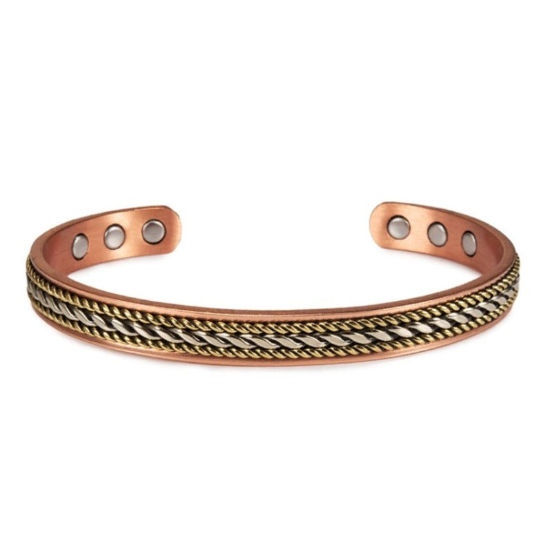 Bracelet Magnétique En Cuivre Super Puissant - Homme/Femme - Taille 16.5 Cm - Neuf