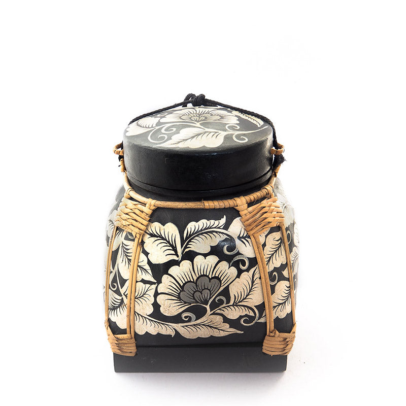 Thai black and white rice box - 24 cm – Terre de Siam