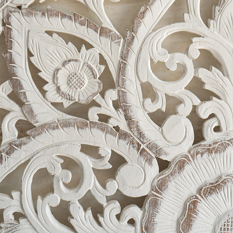 White vintage exotic headboard King size 190 cm