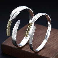 yumao-duo-bracelet-argent-massif-motifs-plume