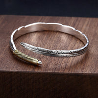 yumao-fin-bracelet-argent-massif-plume-vue-face